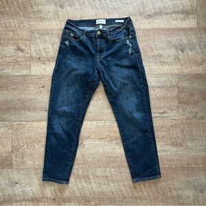 Frame Denim Dark Indigo Ankle Jeans - Cropped Slim Fit